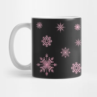 Light Pink Faux Glitter Snowflakes Mug